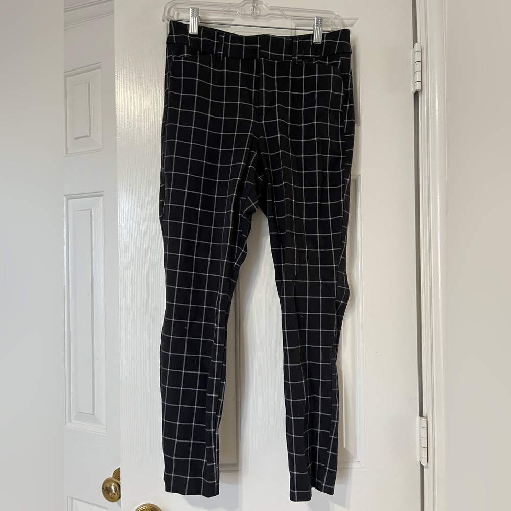 Black and White Plaid Grid Pants